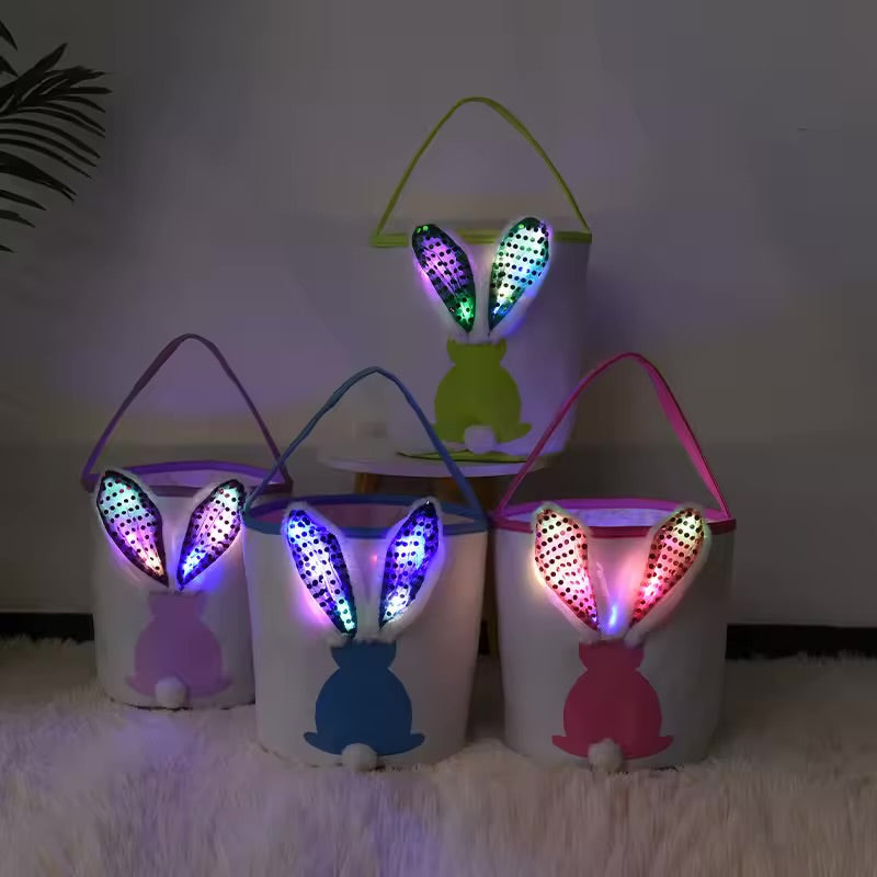 Glowing Rabbit Ears Easter Bunny Tote Bag